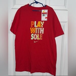 Nike Vibrant Red Tee with Playful Graphic